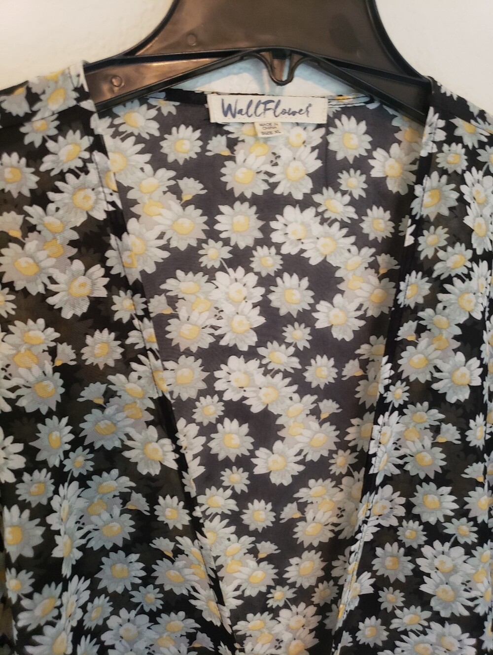 Well Flower Sheer Cropped With Tie Sunflowers XL Women Cover Up Layering Piece - Picture 6 of 6